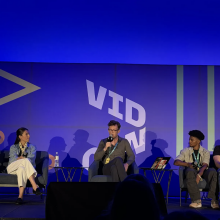 Panelists on a VidCon 2026 panel
