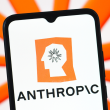 The Anthropic logo on a smartphone.