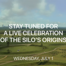 A still image shows green feels, with the words "STAY TUNED FOR A LIVE CELEBRATION OF THE SILOS ORIGINS."