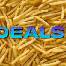 french fries with "Deals" in blue font overlaid