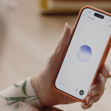 GPT-Live ChatGPT Voice seen on a smartphone in a person's hand.