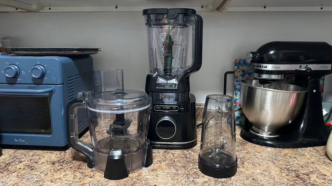 Ninja blender on a countertop