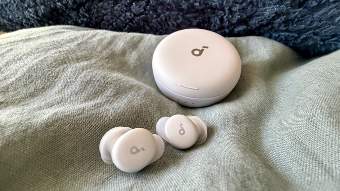 the Soundcore Sleep A30 Special on a blanket