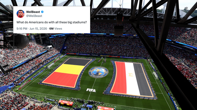 Players line up before the FIFA World Cup 2026 Group G match between Belgium and Egypt at Seattle Stadium o