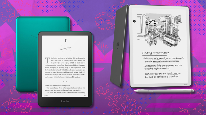 A Kindle Paperwhite Signature Edition and a Kindle Scribe